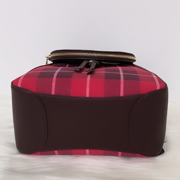 New💃Kate Spade leila plaid medium flap backpack - Picture 5 of 10